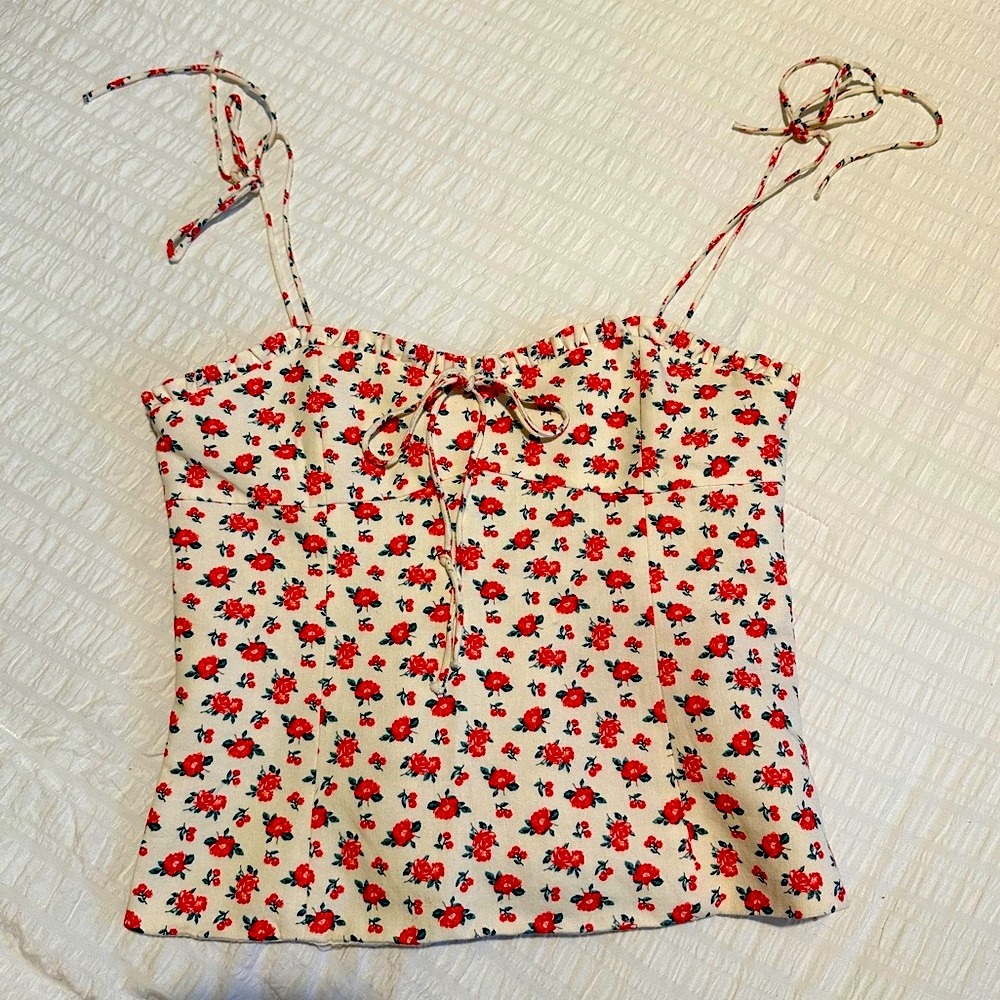 Zara floral print tank S